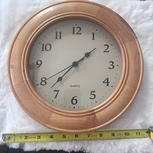 Quartz Natural Wood Tone Wall Clock